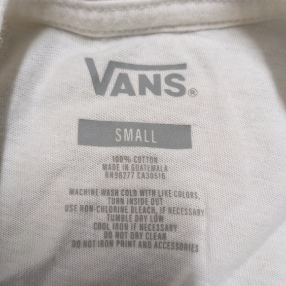 Vans White Cropped Tee Shirt Women's Size Small - Picture 6 of 7